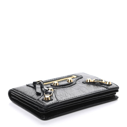 Balenciaga Agneau Classic Gold Hardware Card Case Black 4 of 6