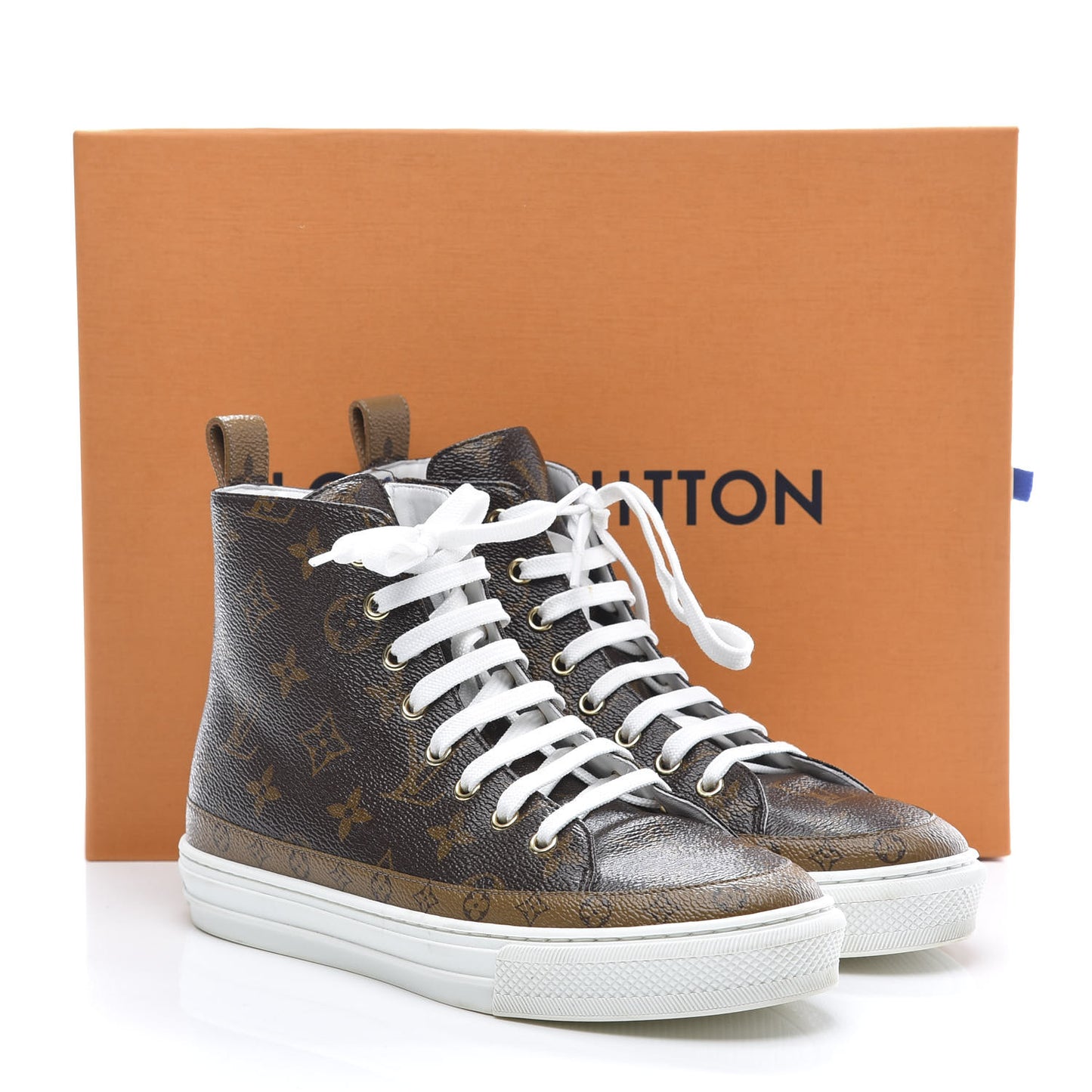 Patent Reverse Monogram Stellar Sneaker Boots 36