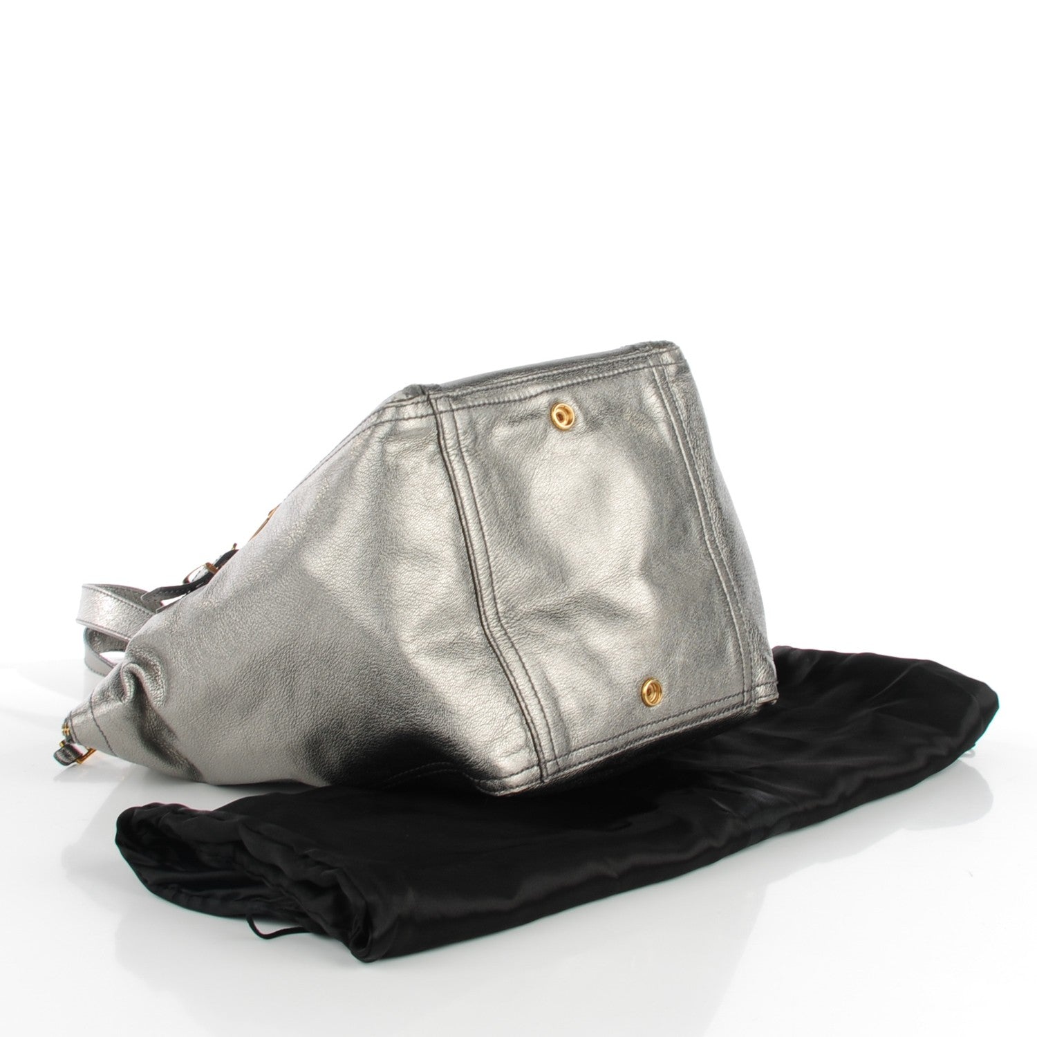 Saint Laurent Leather Medium Downtown Tote Silver 4 of 8