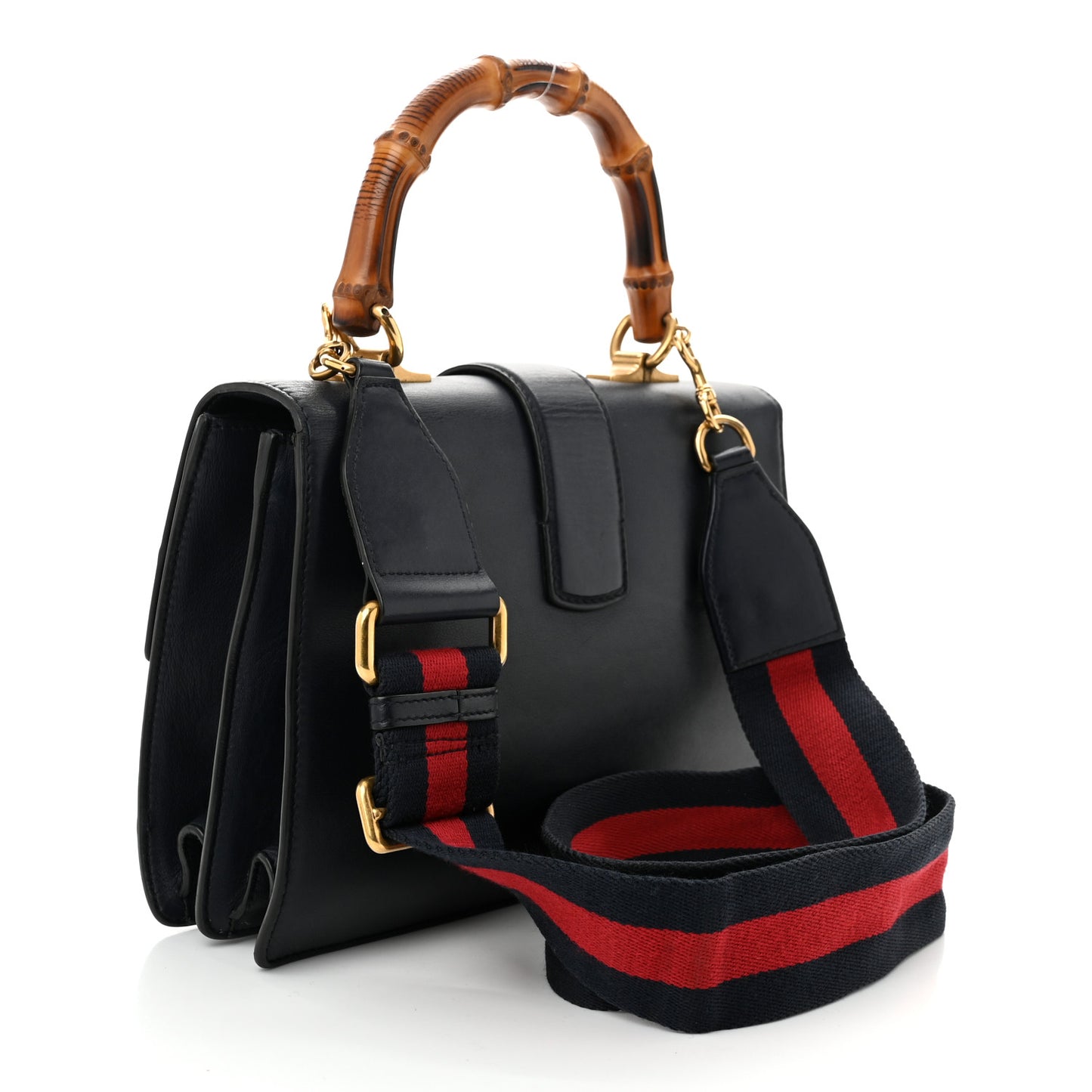 Moon Calfskin Bamboo Web Medium Dionysus Top Handle Bag Blue Emerald Hibiscus Red