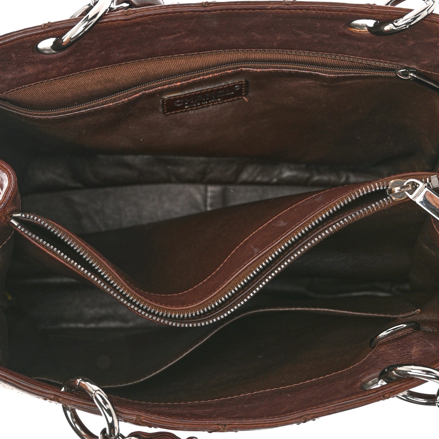 Chanel Lambskin Quilted Tote Brown 4 of 11