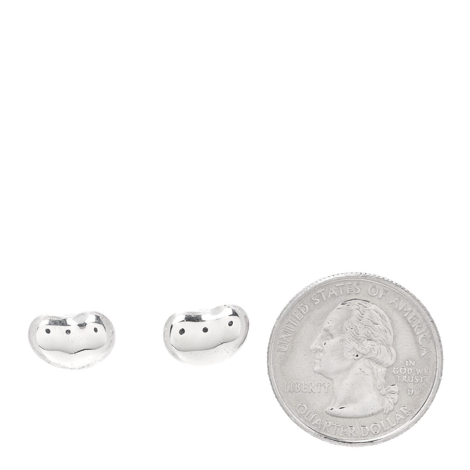 Tiffany Sterling Silver 9mm Elsa Peretti Bean Earrings 2 of 8