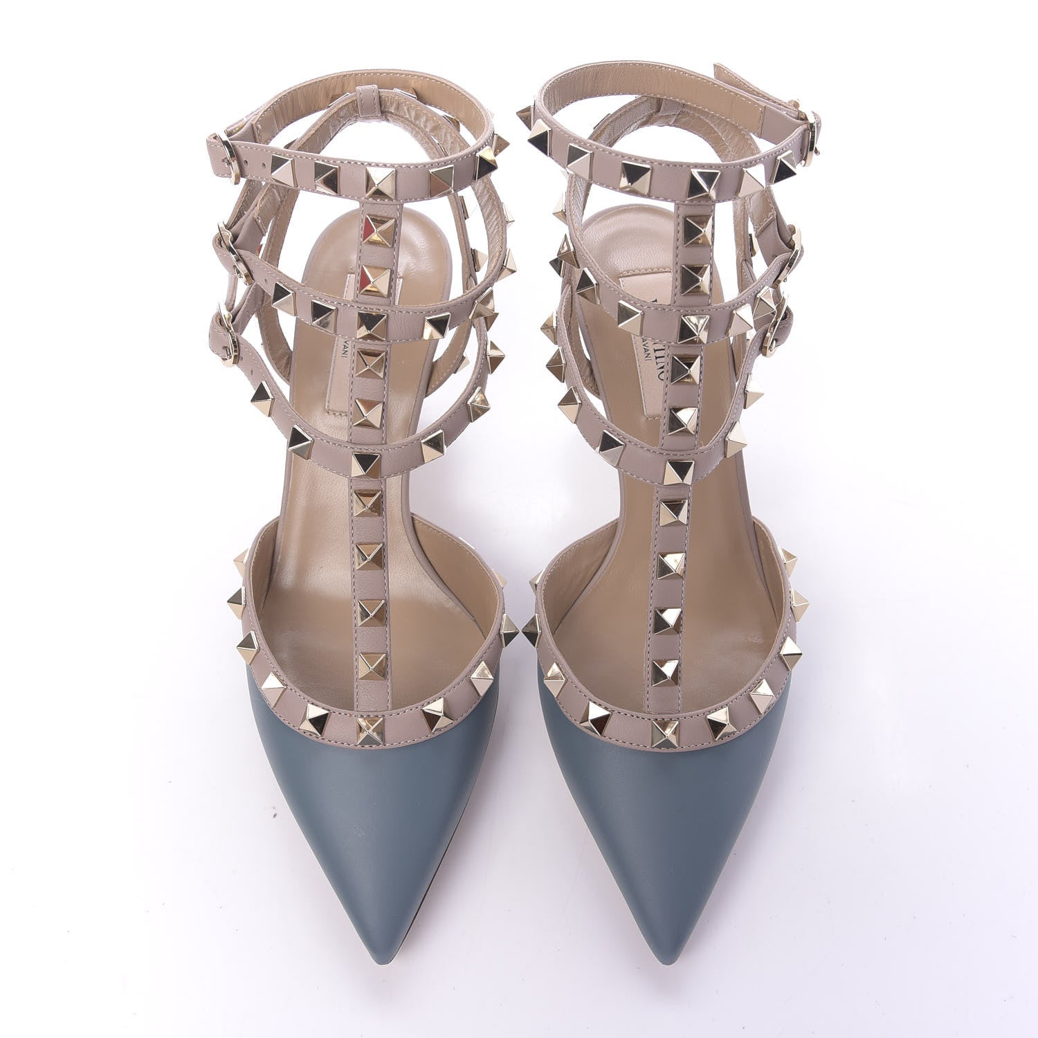 Valentino Garavani Calfskin Nappa Rockstud Ankle Strap 65mm Pumps 36.5 Amadeus Poudre 5 of 10