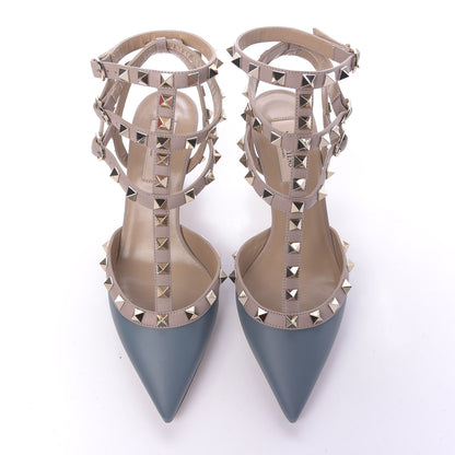 Valentino Garavani Calfskin Nappa Rockstud Ankle Strap 65mm Pumps 36.5 Amadeus Poudre 5 of 10