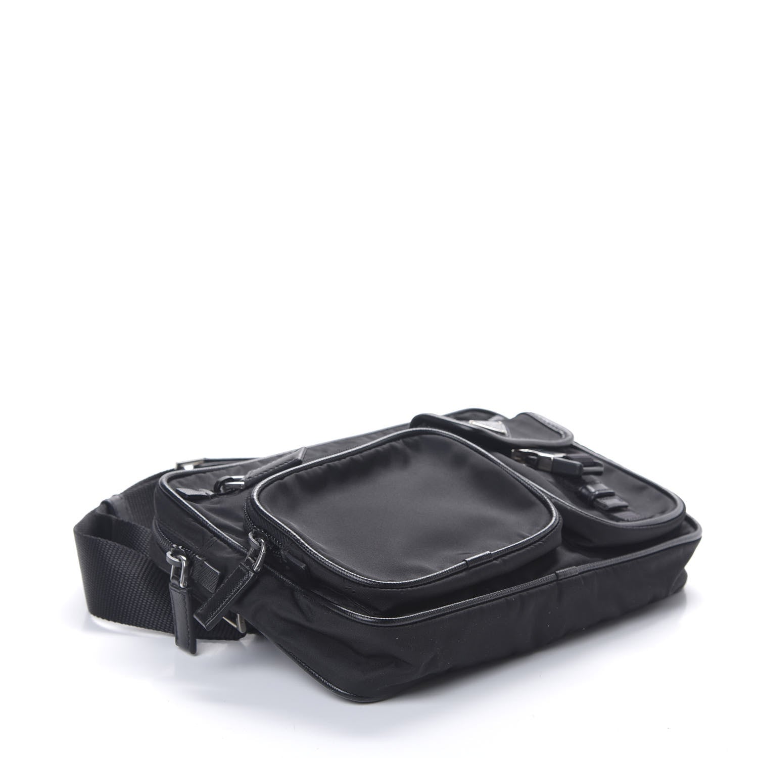 Prada Tessuto Nylon Saffiano Belt Bag Black 3 of 13