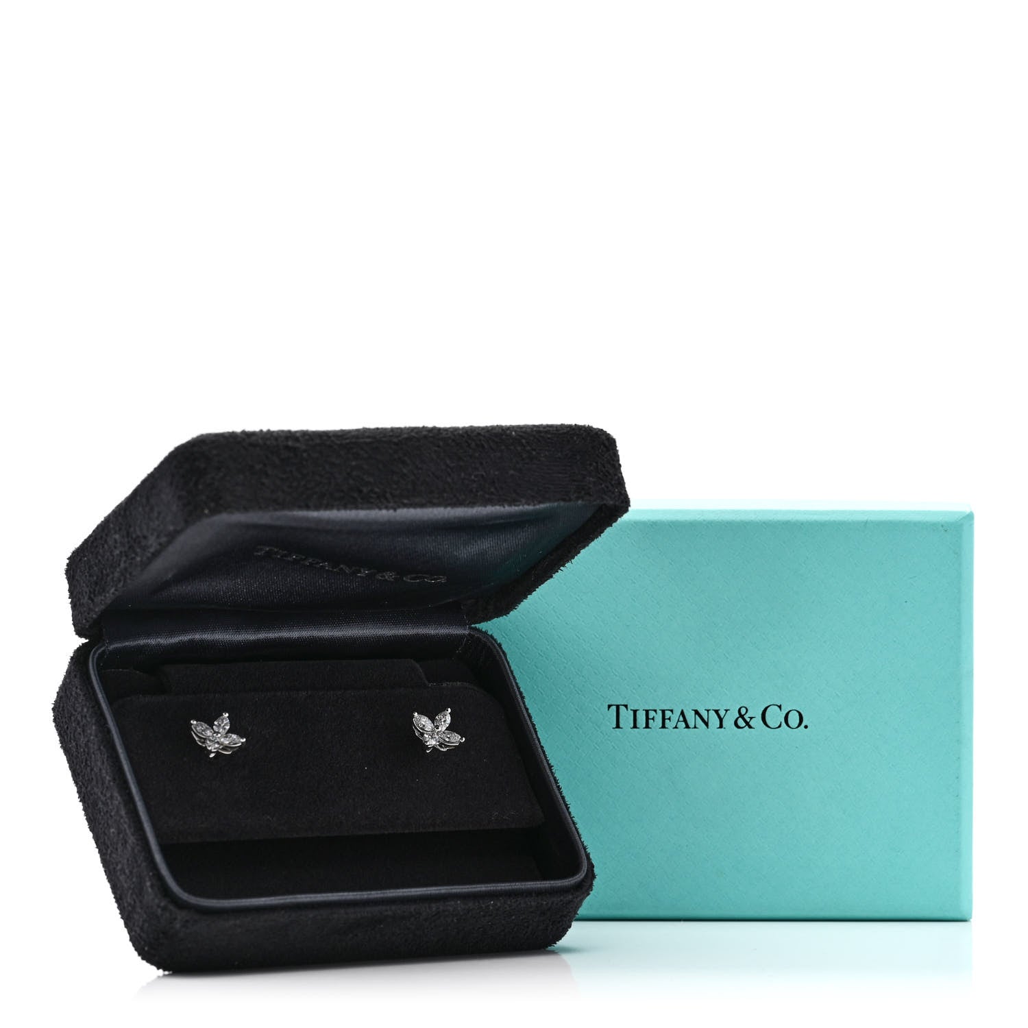 Tiffany Platinum Diamond .64ct Small Victoria Earrings 5 of 5