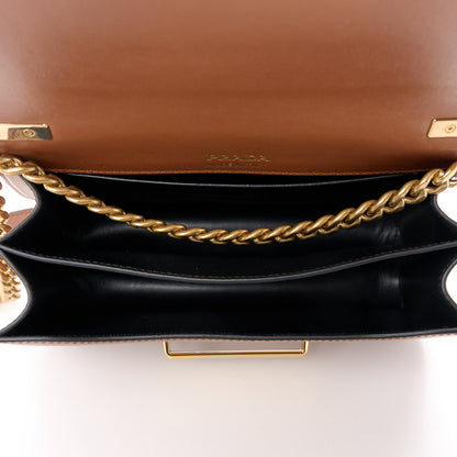 Prada City Calfskin Sidonie Small Chain Crossbody Bag Cognac 5 of 11