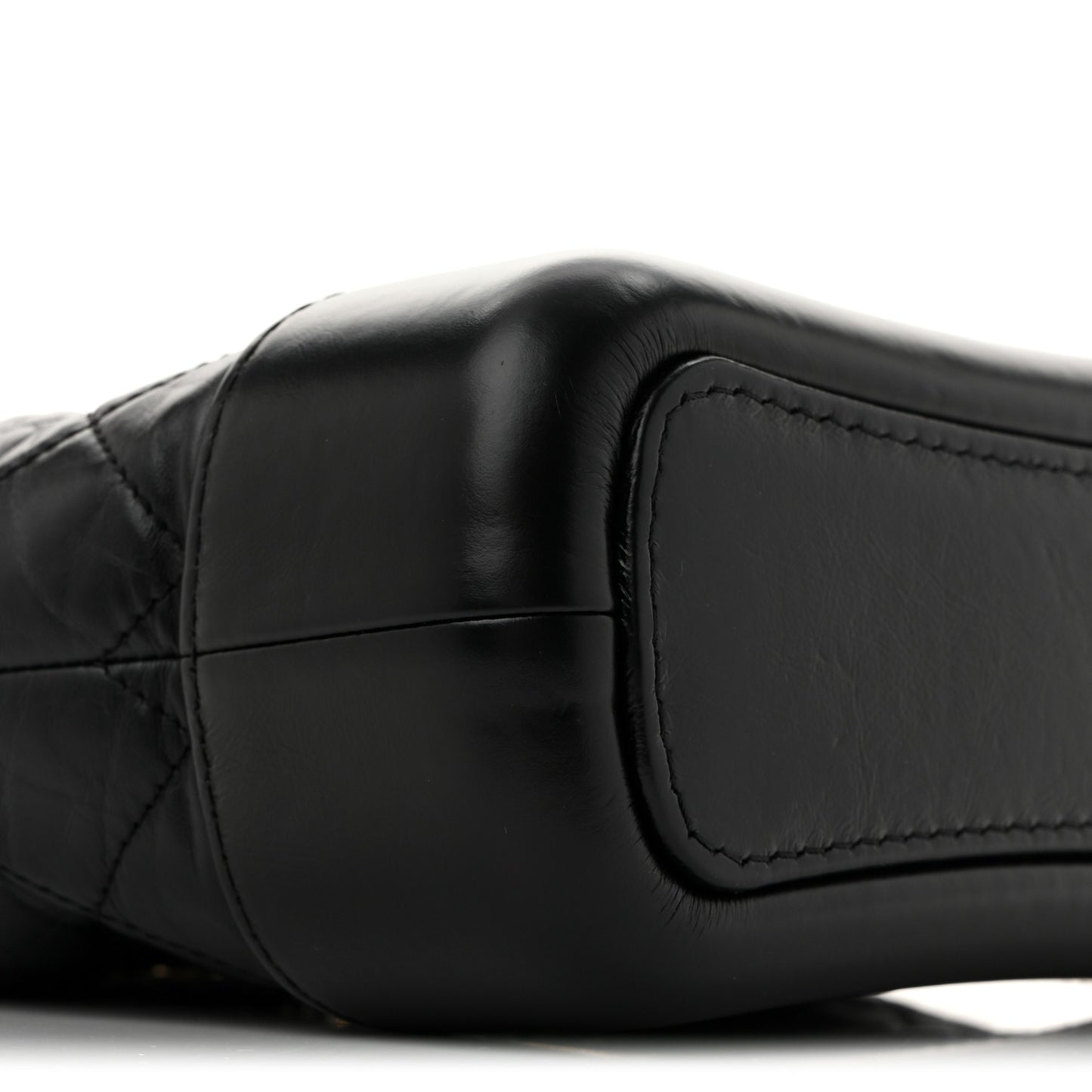 Aged Calfskin Quilted Small Gabrielle Hobo Black