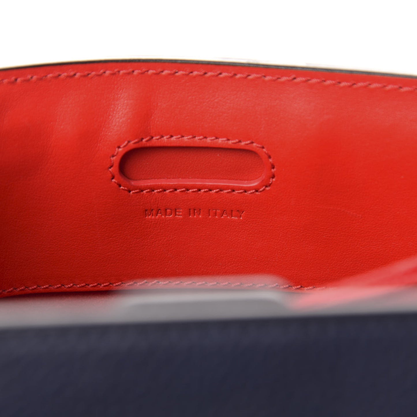 Calfskin Patent Spiked Medium Paloma Blue