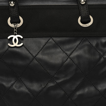 Chanel Coated Canvas Quilted Large Paris Biarritz Tote Black 8 of 10