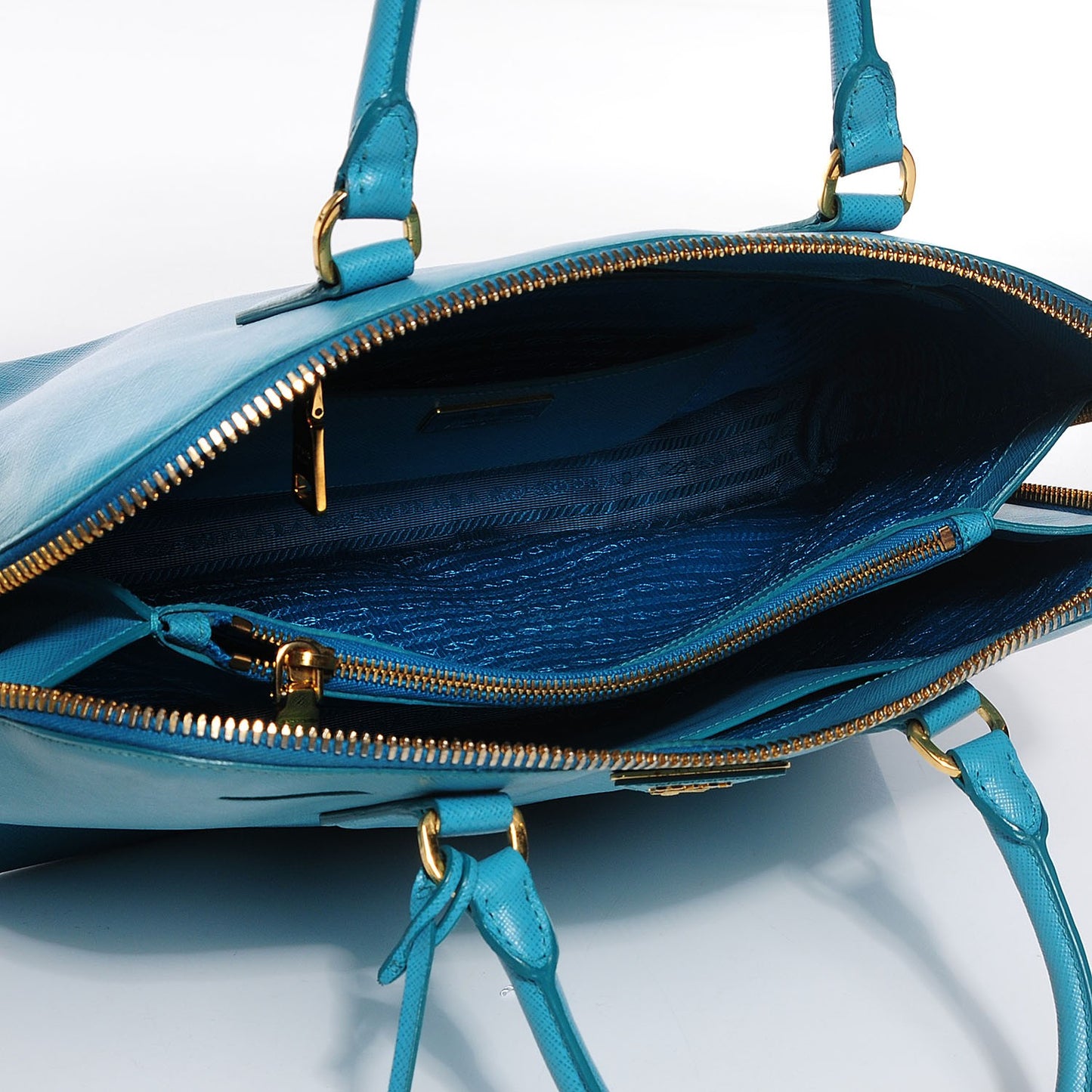 Saffiano Lux Large Promenade Tote Turchese