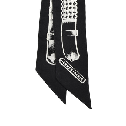Hermes Silk Le Tresor De Medor Twilly Black White 2 of 4