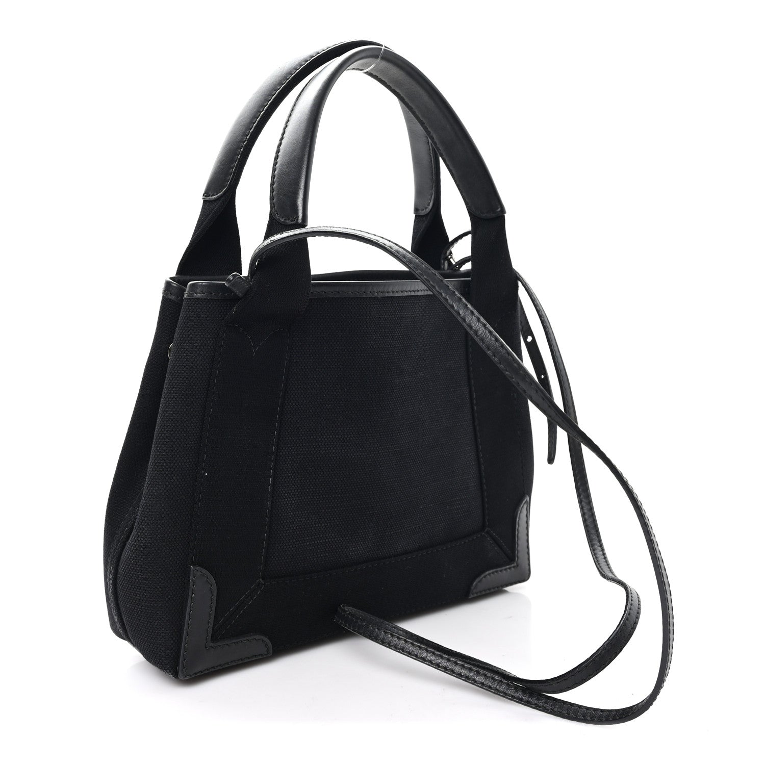 Balenciaga Cotton Canvas Calfskin Navy Cabas XS Black 4 of 12
