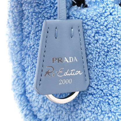 Prada Terry Cloth Mini Re-Edition 2000 Bag Celeste Black 8 of 12