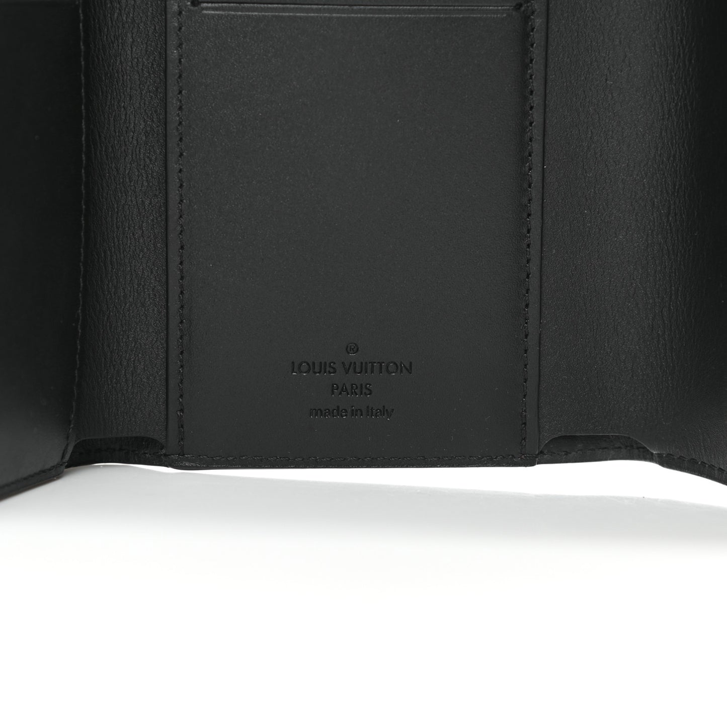 Patent Calfskin Monogram Cherrywood Compact Wallet Black