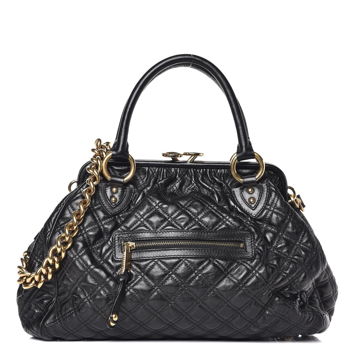 Calfskin Quilted Stam Black