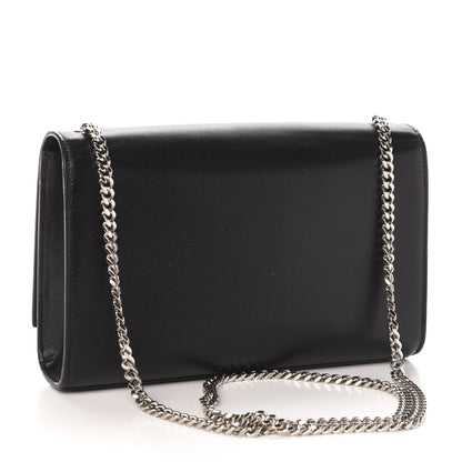 Saint Laurent Grain De Poudre Medium Classic Monogram Kate Satchel Black 3 of 10