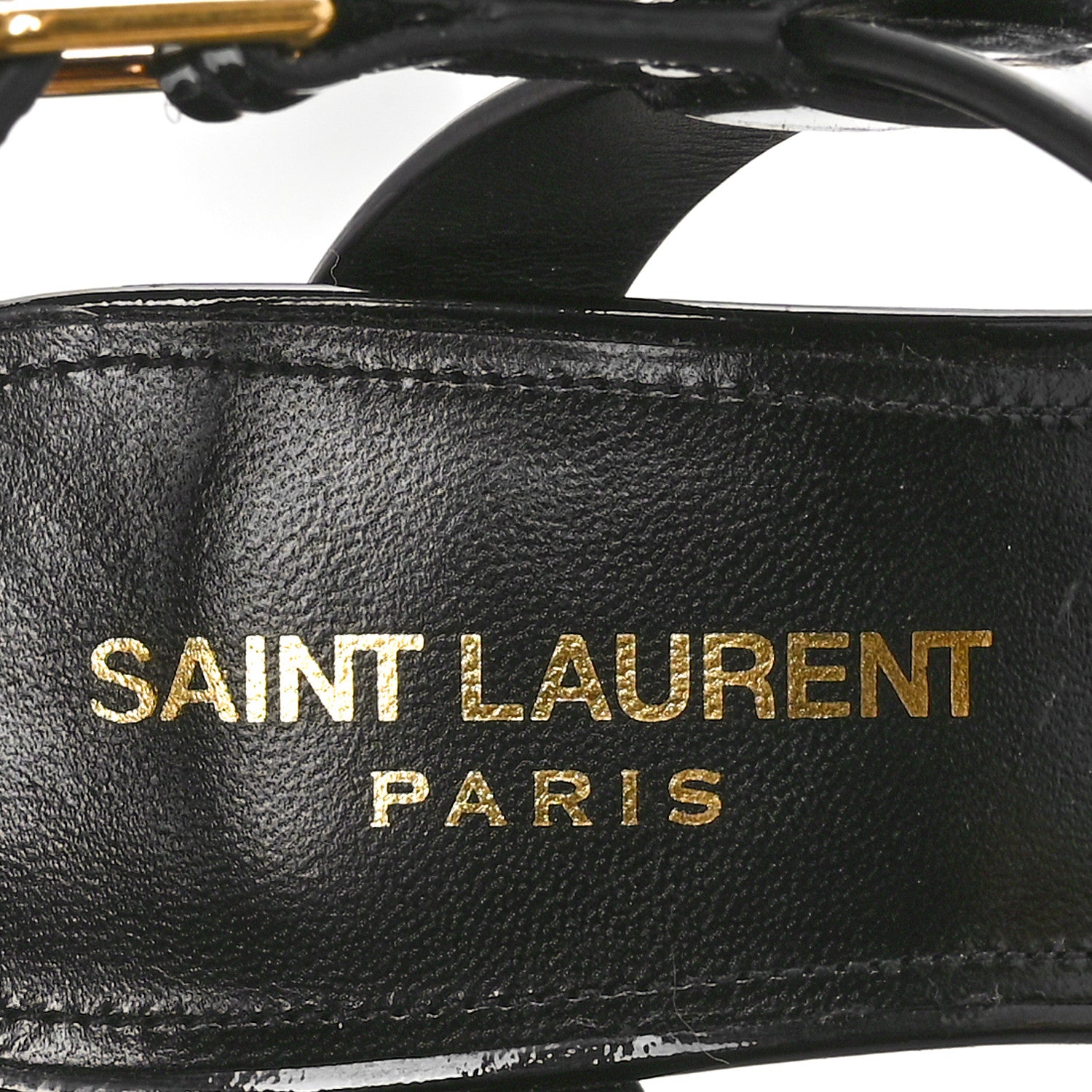 Saint Laurent Patent Calfskin Cassandra 75 Sandals 36 Black 8 of 8