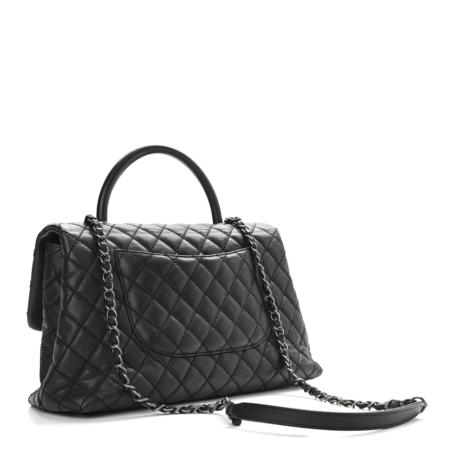 Chanel Caviar Quilted Medium Coco Handle Flap Black 3 of 10