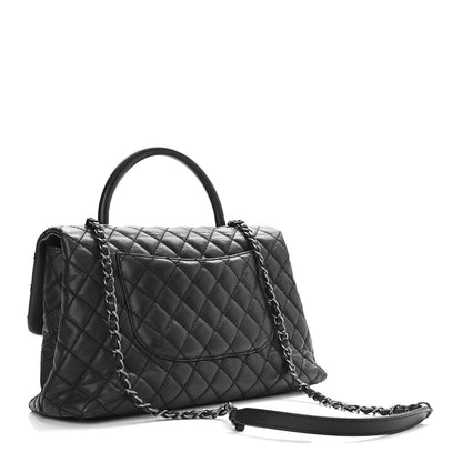 Chanel Caviar Quilted Medium Coco Handle Flap Black 3 of 10