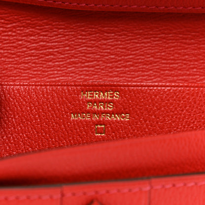 Hermes Shiny Alligator Bearn Wallet Geranium 5 of 7
