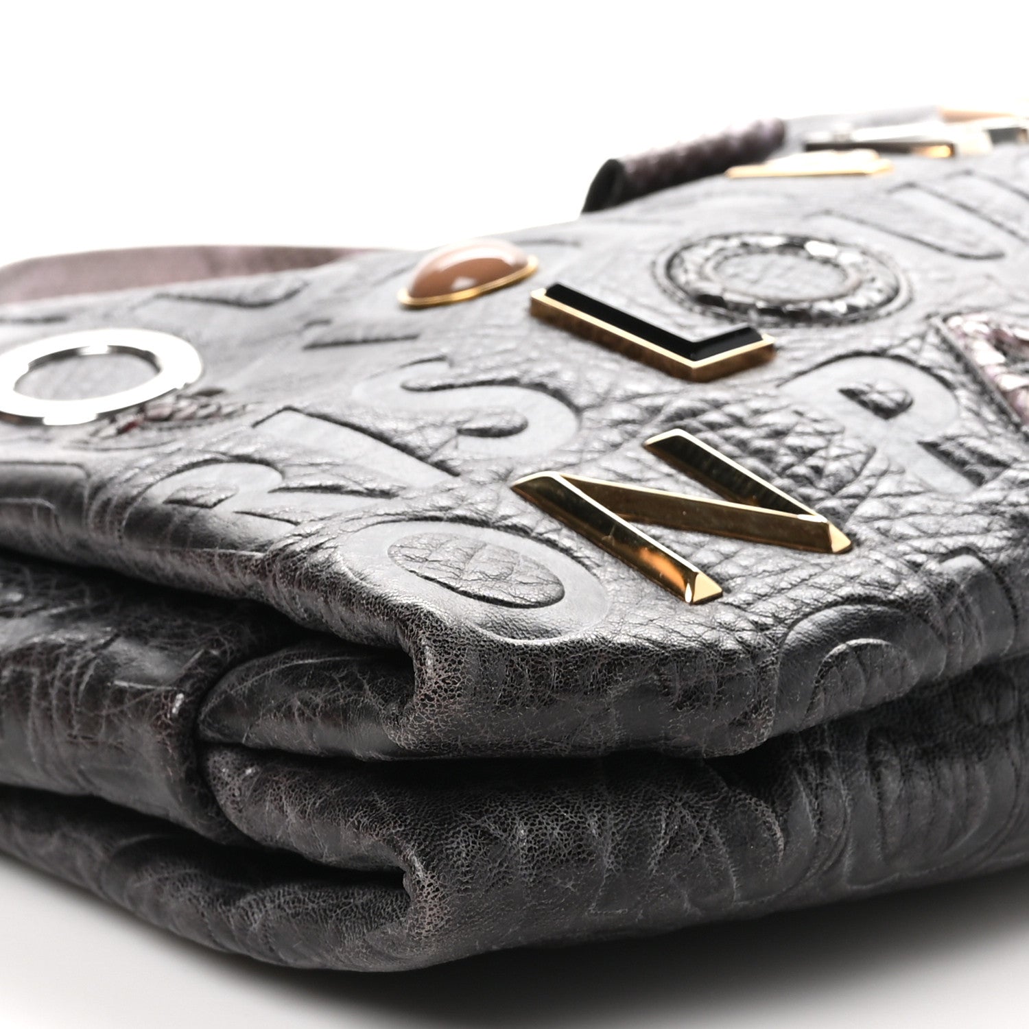 Louis Vuitton Snakeskin Lambskin Monogram Collage Lutece Grey 9 of 11
