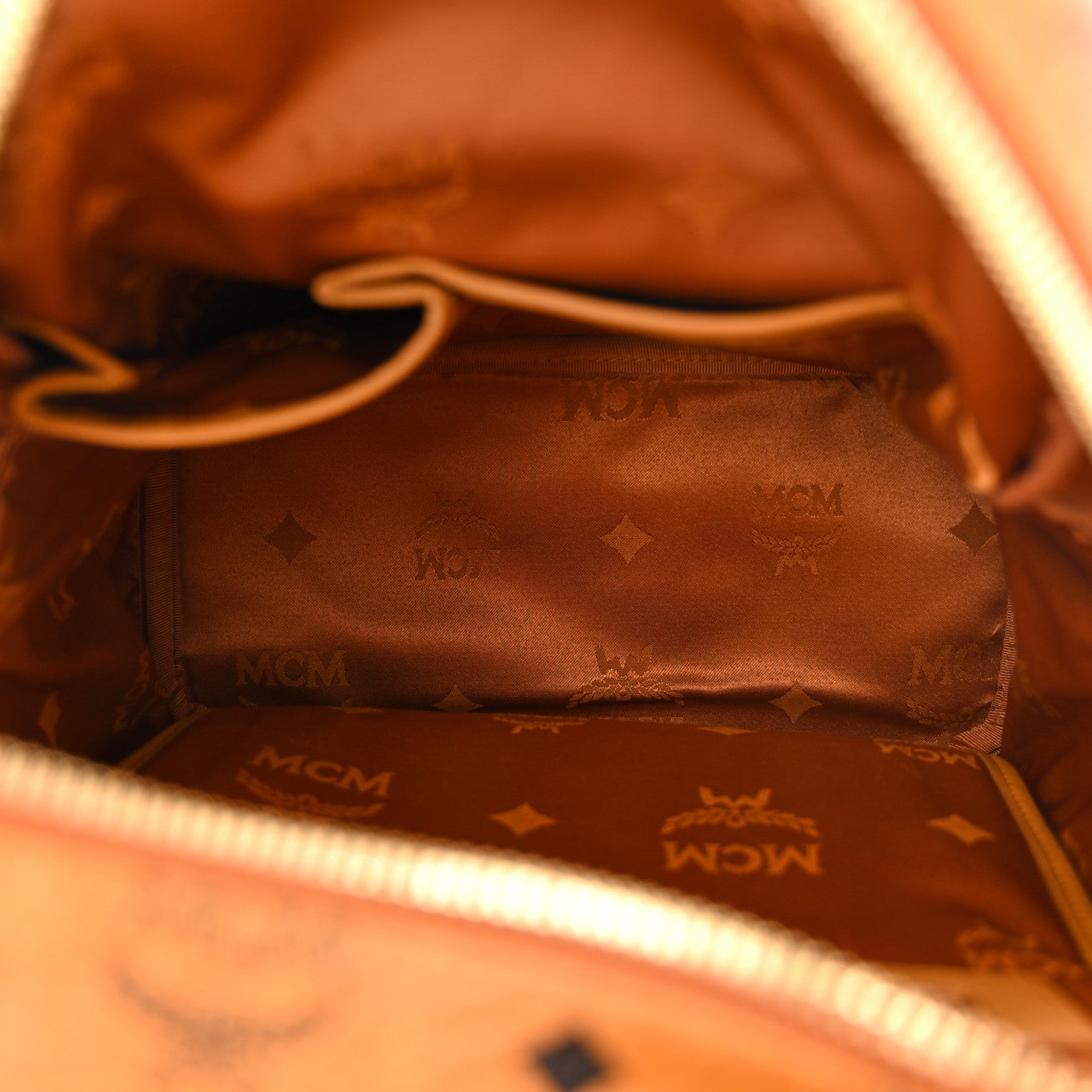 MCM Visetos Small Sprinkle Stud Stark Backpack Cognac 5 of 10