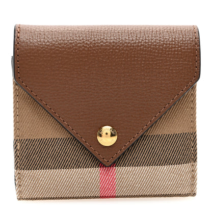 Burberry Grainy Calfskin Vintage Check Lila Tri-Fold Wallet Tan 1 of 6