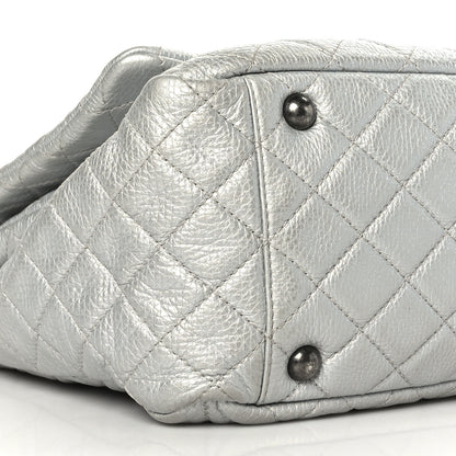 Chanel Metallic Calfskin Quilted XXL Travel Flap Bag Silver 7 of 8