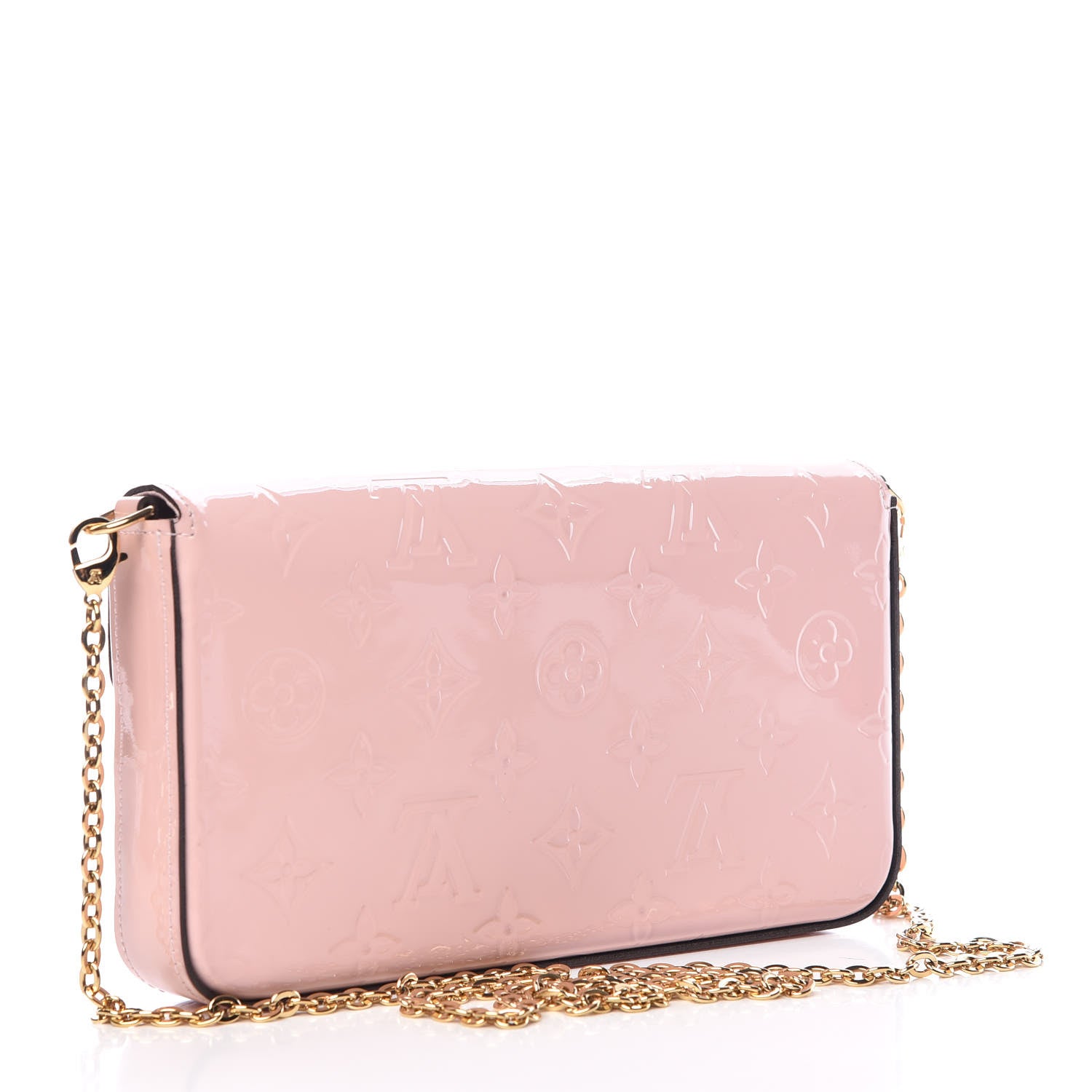 Louis Vuitton Vernis Felicie Chain Wallet Rose Ballerine 3 of 11