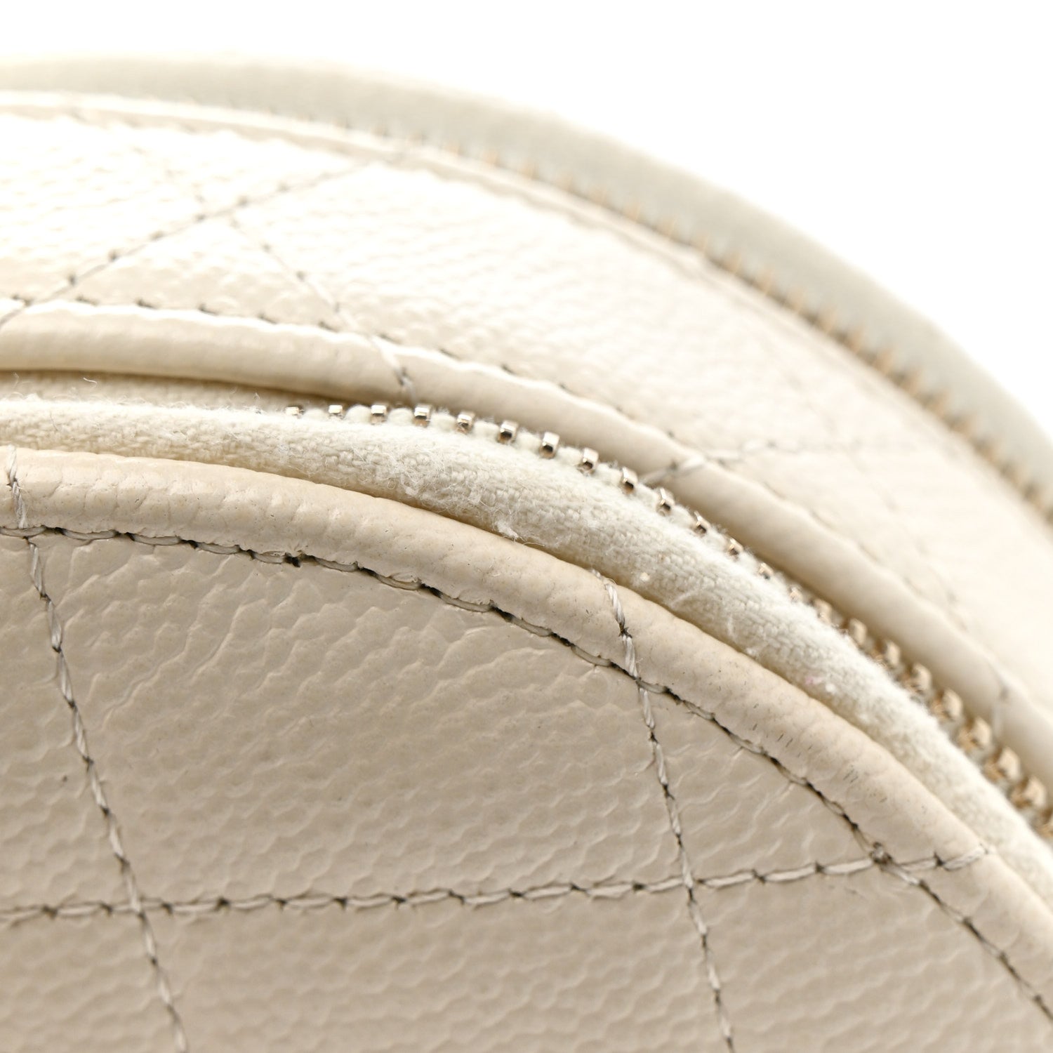 Chanel Caviar Quilted Round Handle With Care Vanity With Chain White 14 of 15