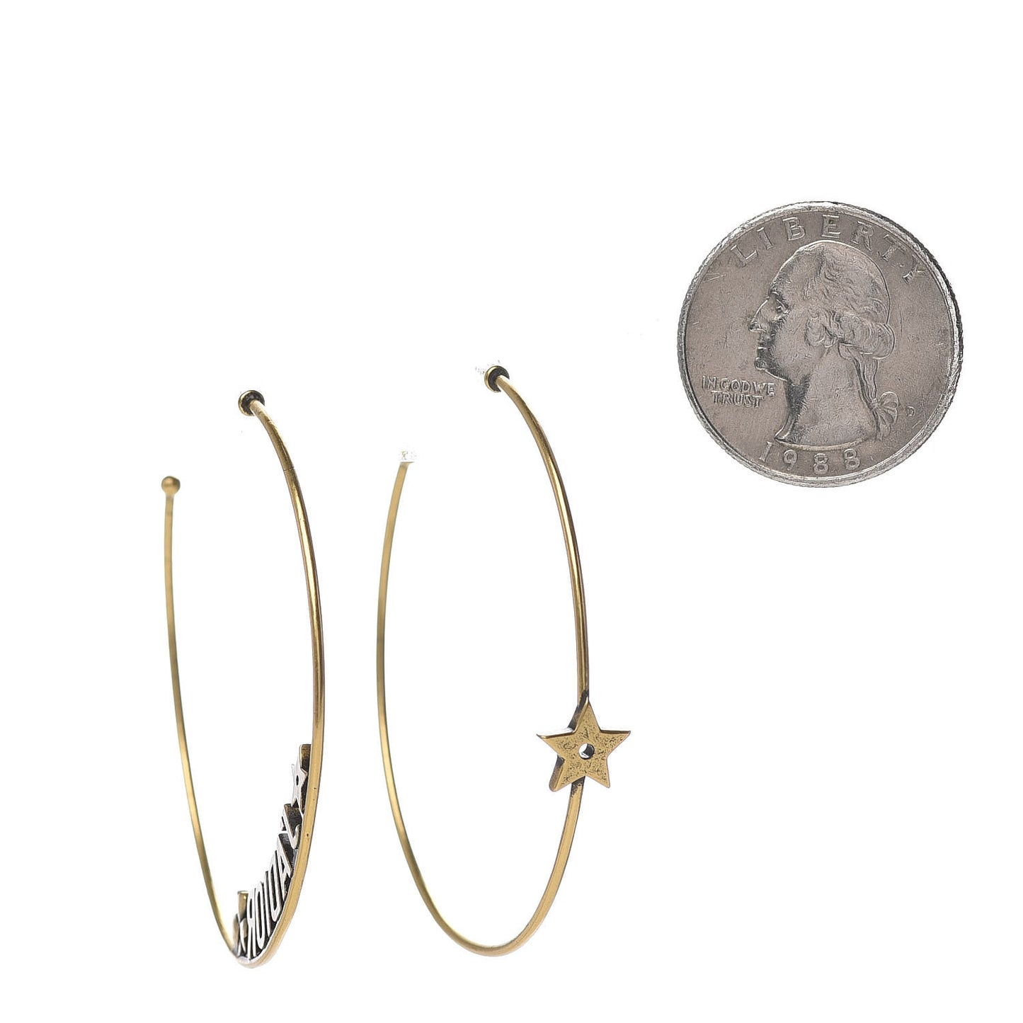 Metal J'Adior Hoop Earrings Aged Gold