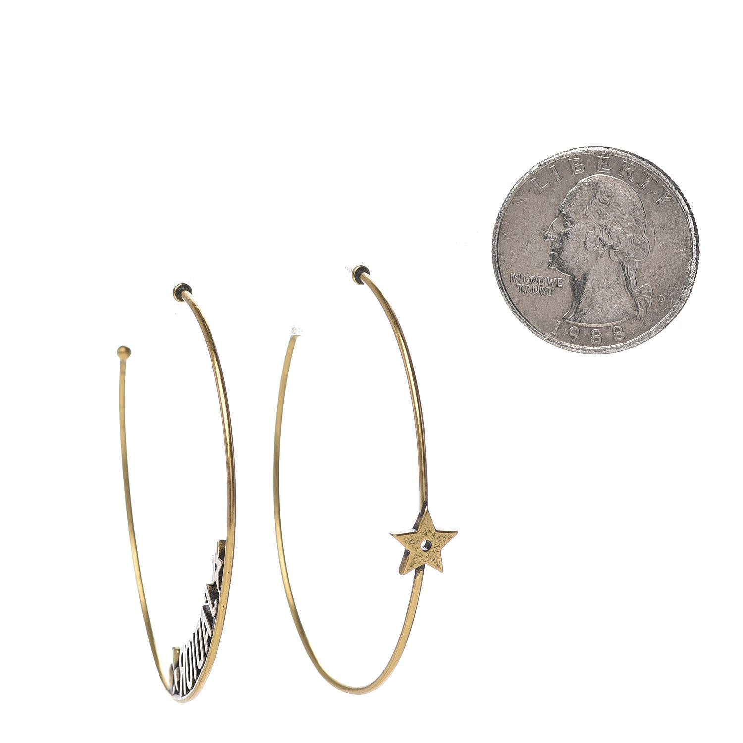 Christian Dior Metal J'Adior Hoop Earrings Aged Gold 2 of 6