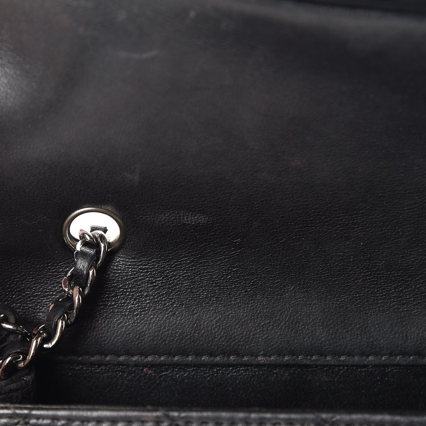 Lambskin Quilted Extra Mini Rectangular Flap Black