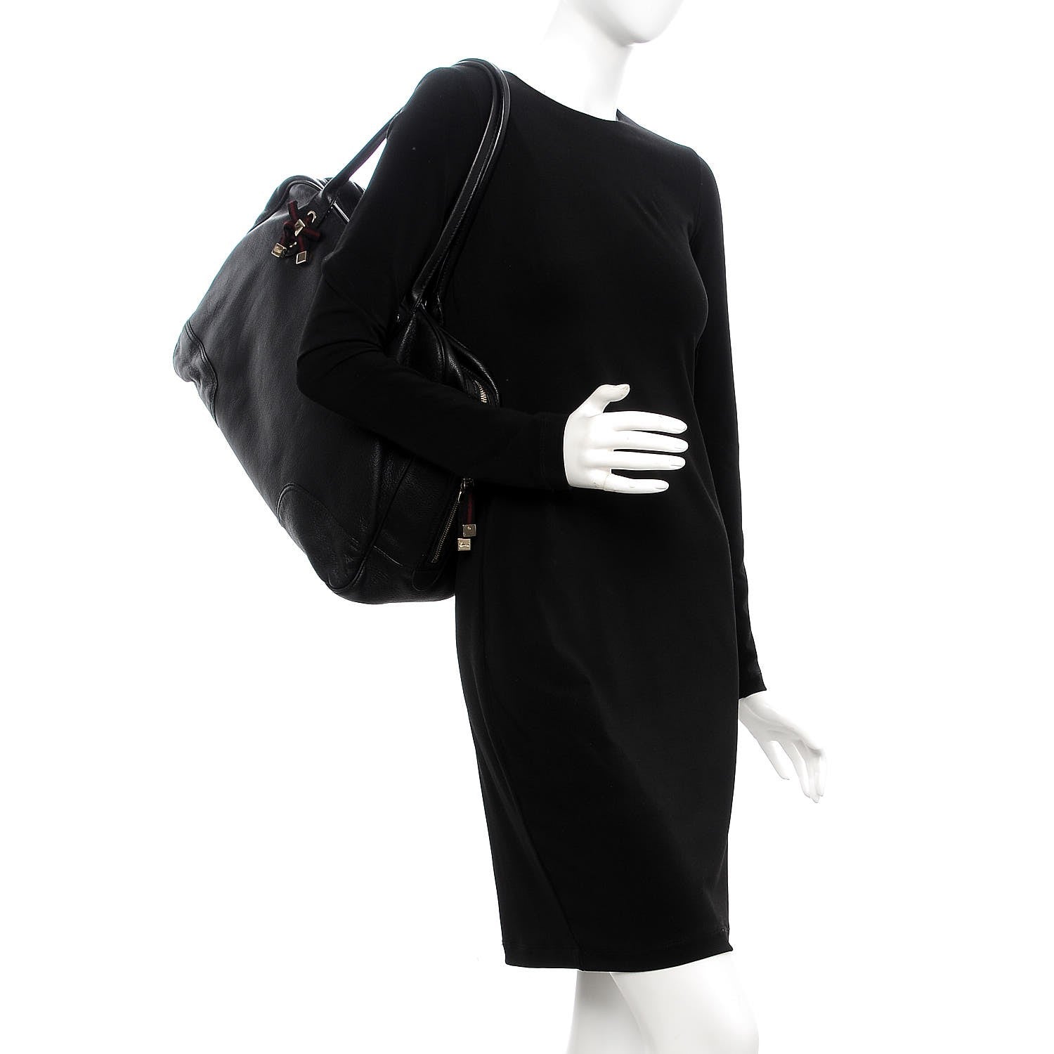 Gucci Calfskin Large Princy Boston Tote Black 2 of 11