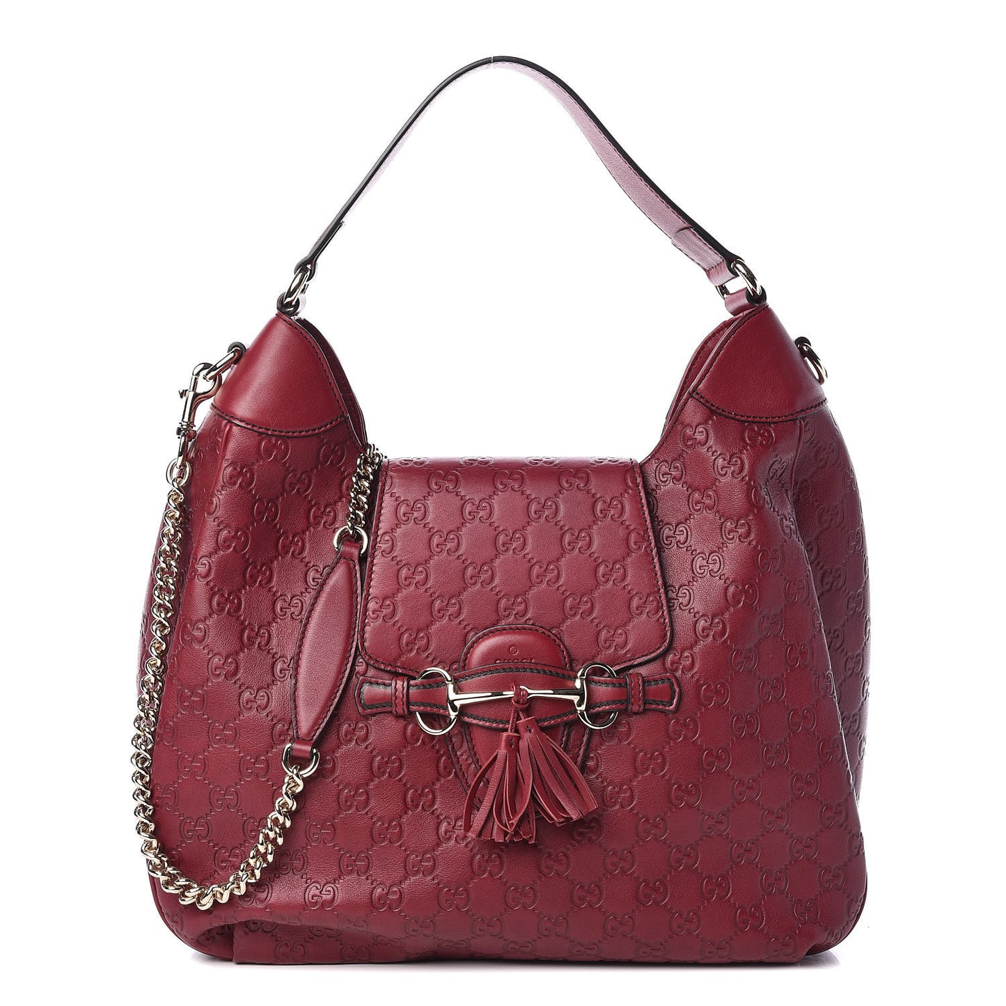 Soft Guccissima Medium Emily Hobo Classic Ruby