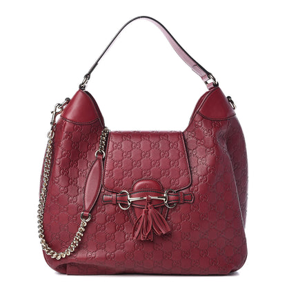 Gucci Soft Guccissima Medium Emily Hobo Classic Ruby 1 of 9