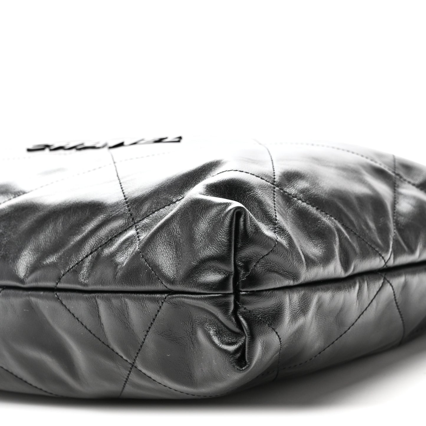 Shiny Calfskin Quilted Chanel 22 So Black