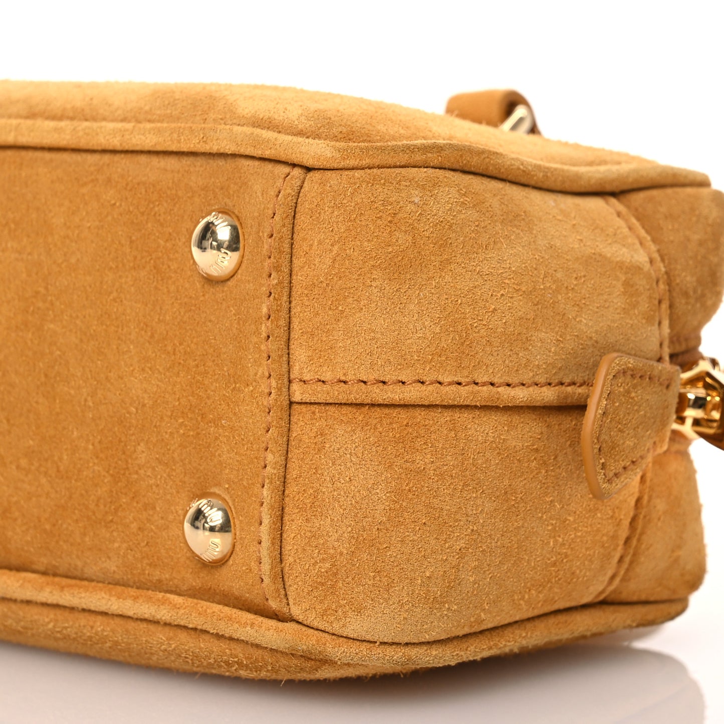Suede Padded Regular Arcadie Top Handle Bag Whiskey