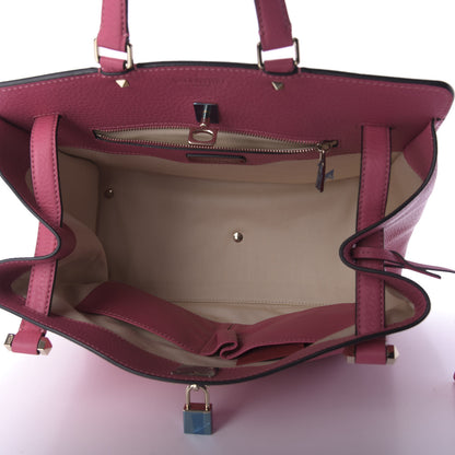 Valentino Garavani Pebbled Calfskin Large JoyLock Satchel Shadow Pink 6 of 9