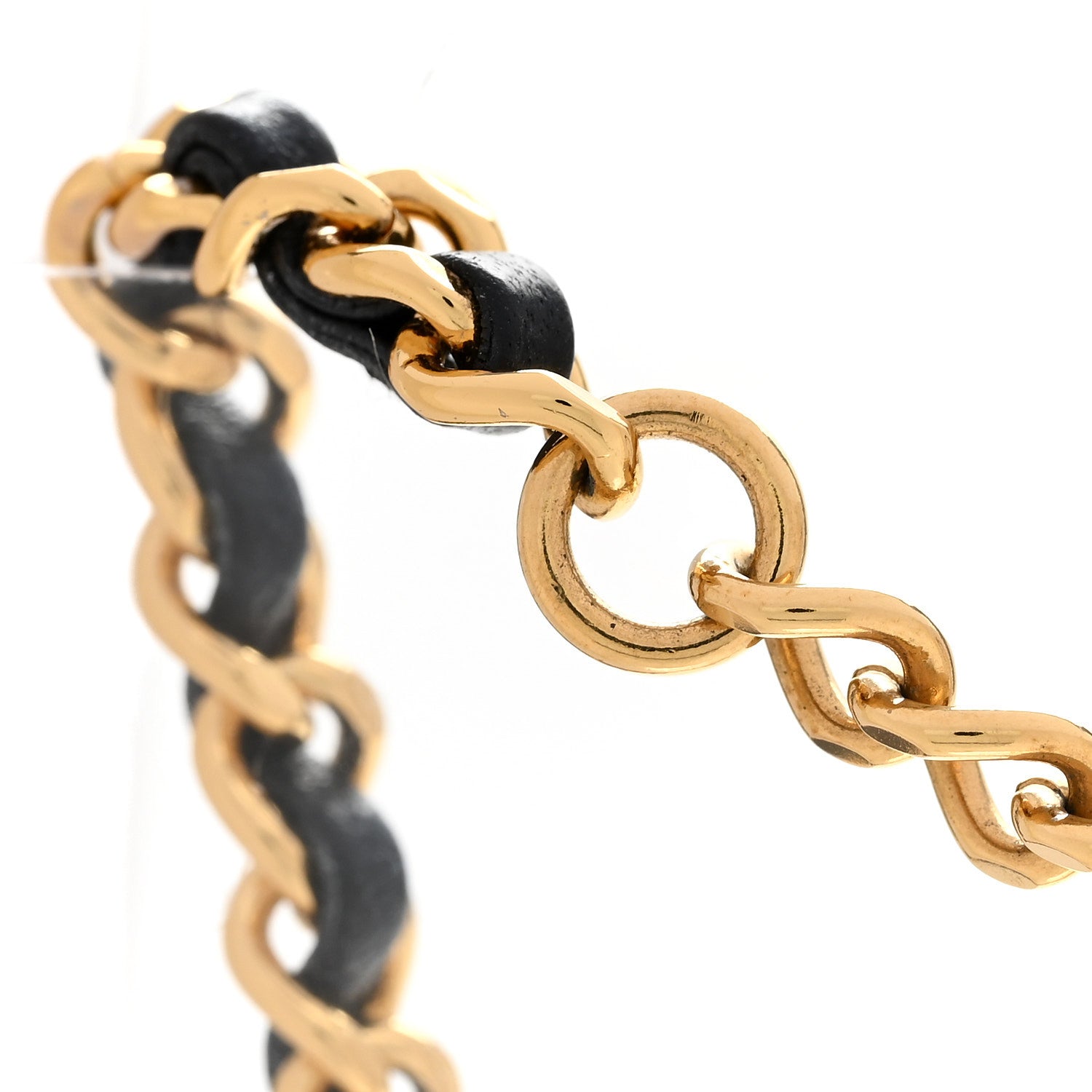 Chanel Metal Lambskin Glass Pearl Strass Heart Choker Gold Black 6 of 7