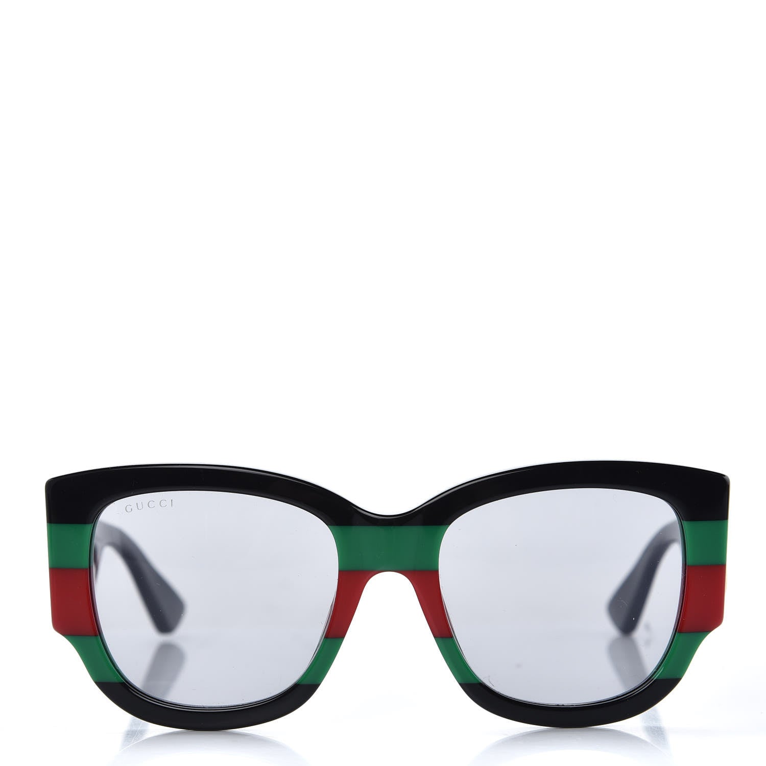 Gucci Acetate Web Oversized Frame Rectangle Sunglasses GG0276S Black Multicolor 2 of 8