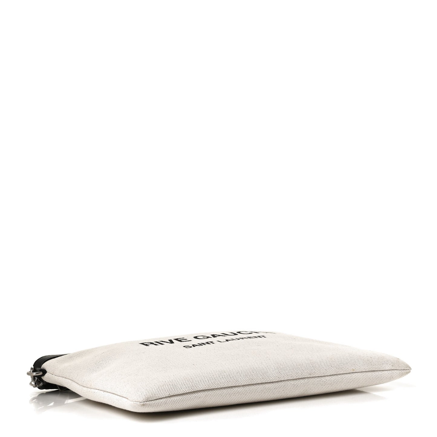 Linen Canvas Rive Gauche Zipped Pouch Optic White