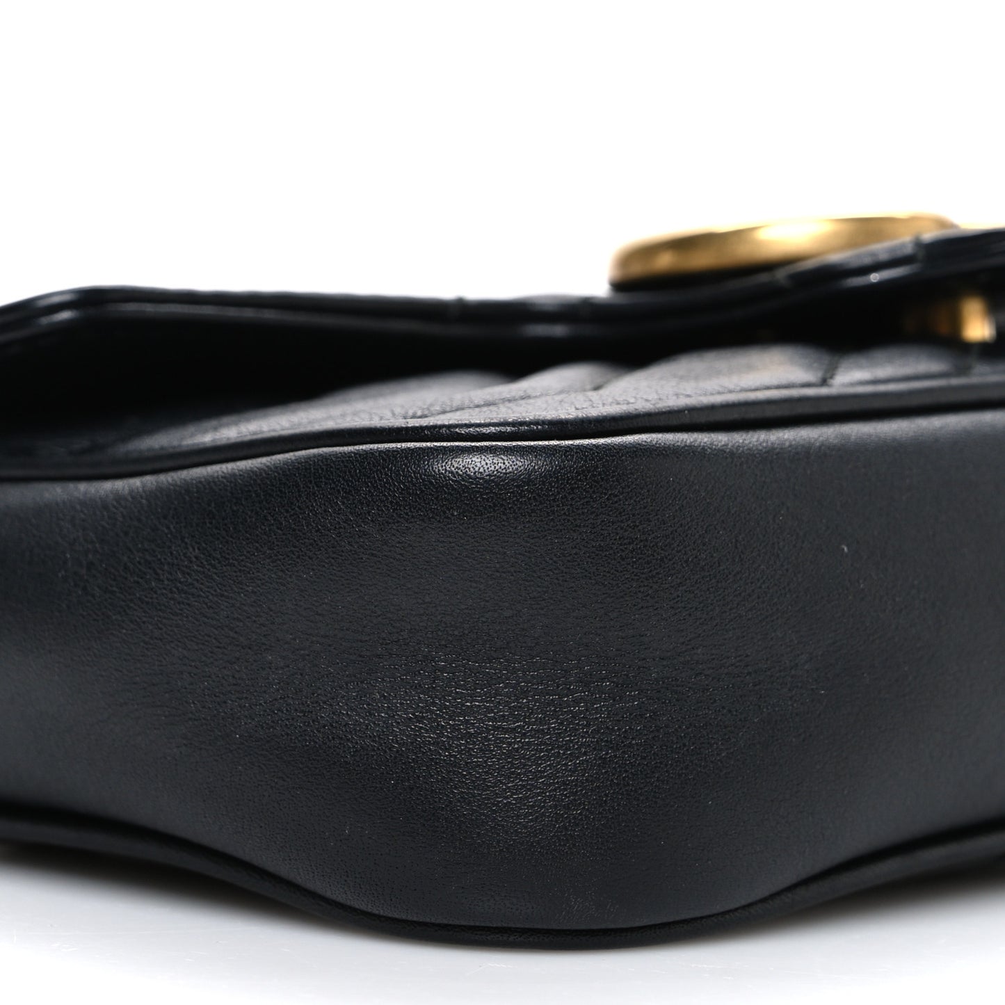 Calfskin Matelasse Super Mini GG Marmont Shoulder Bag Black Black