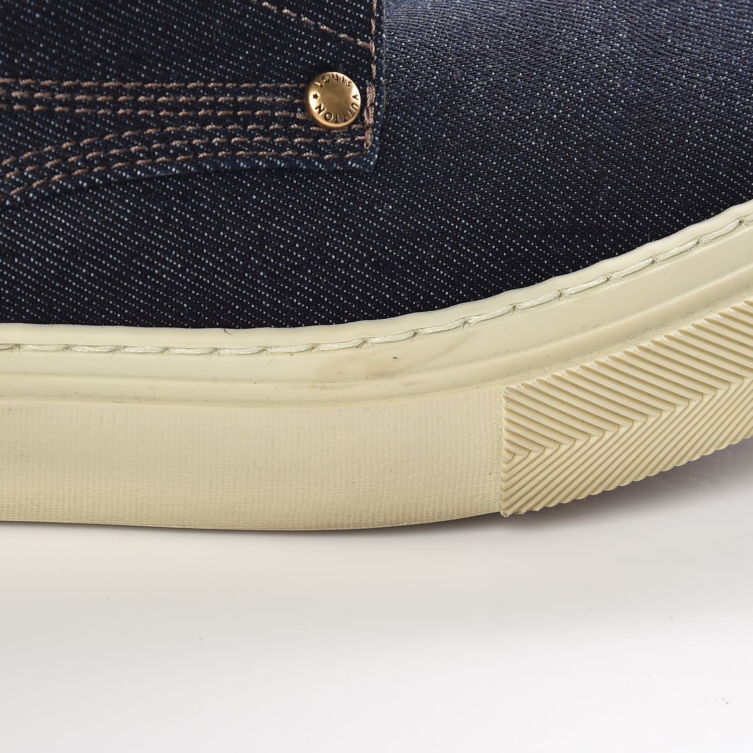 Louis Vuitton Calfskin Denim High Top Sneakers 11 13 of 15