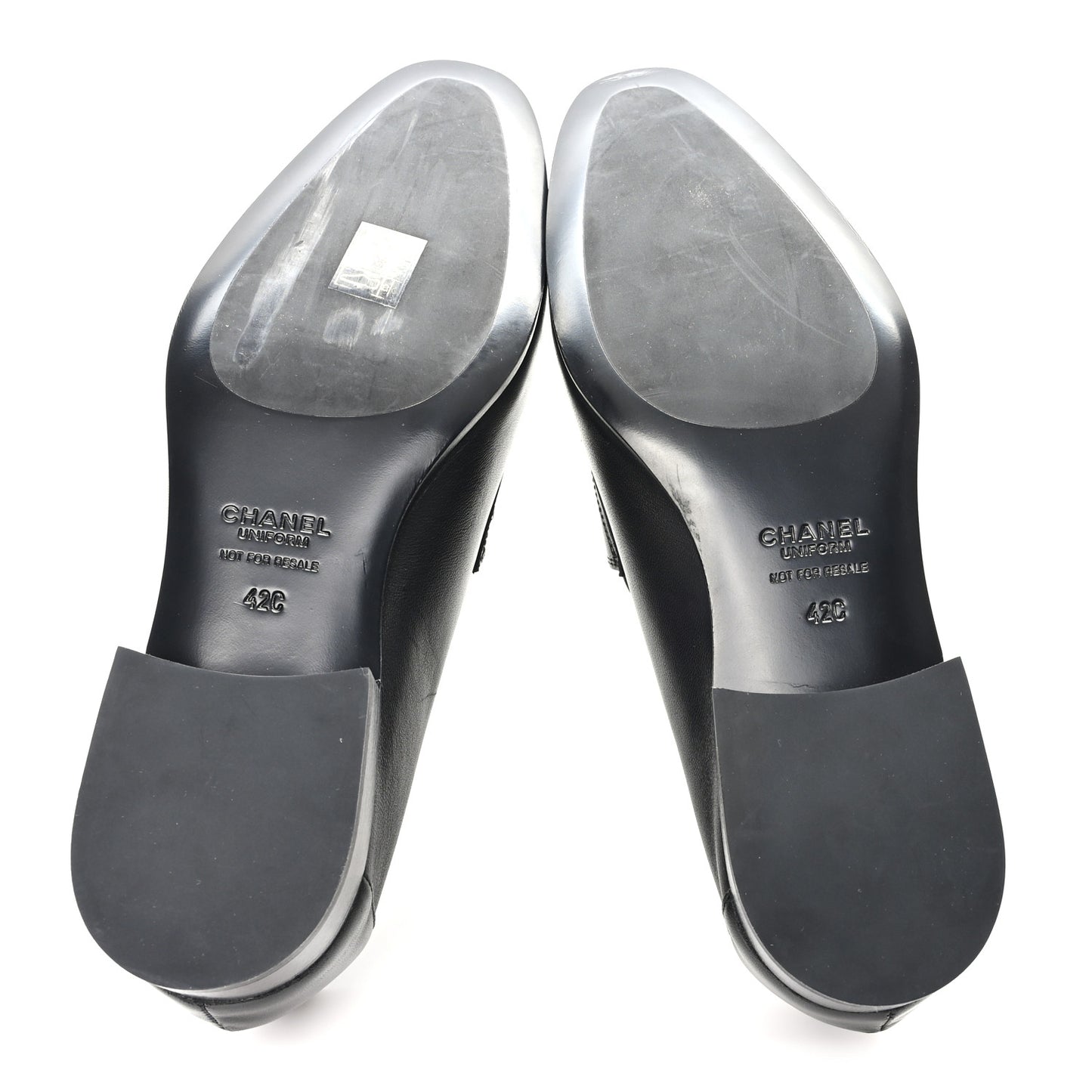 Lambskin Mens Stitched CC Loafers 42 Black