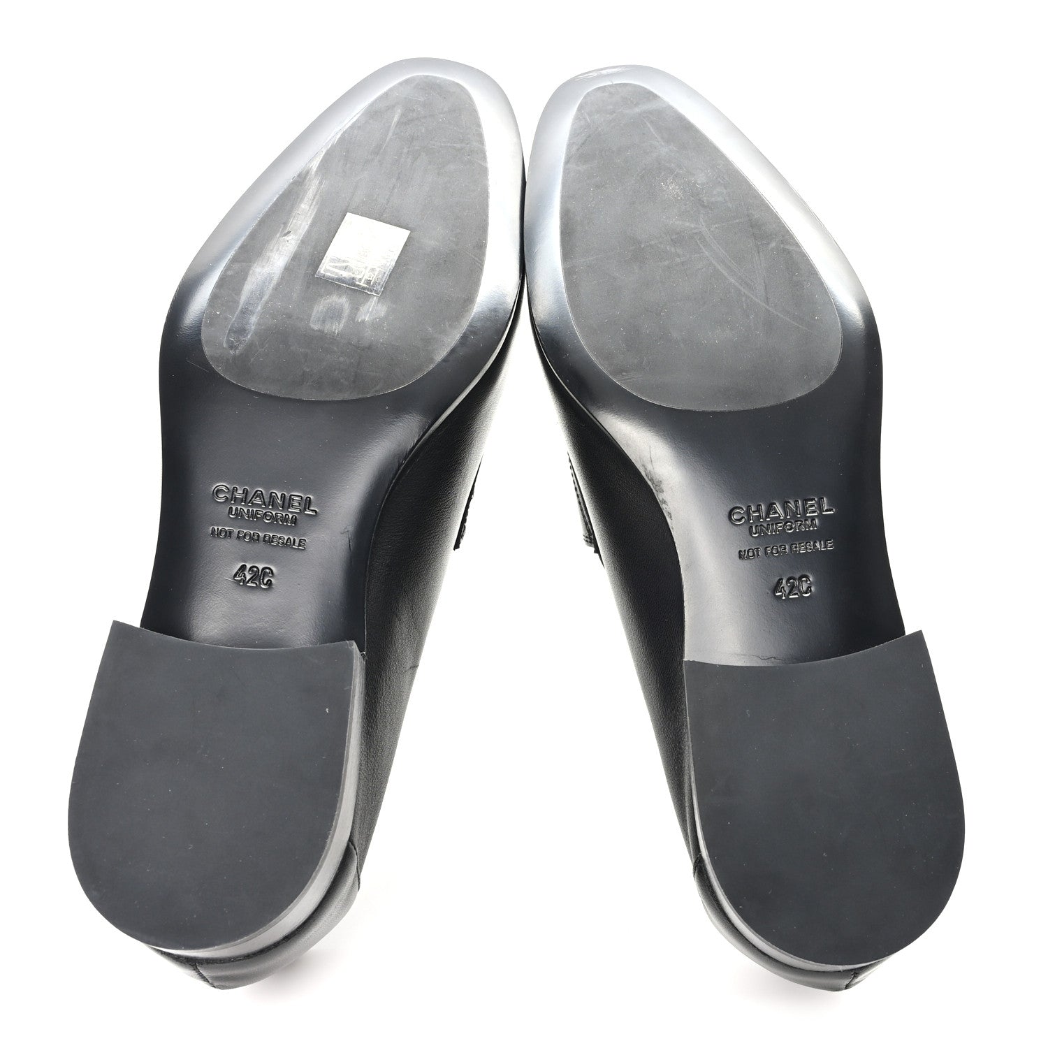 Chanel Lambskin Mens Stitched CC Loafers 42 Black 6 of 10