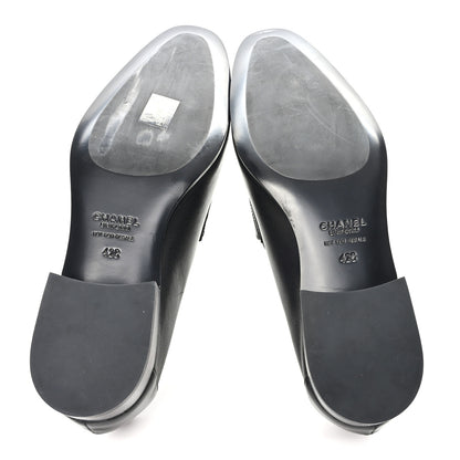 Chanel Lambskin Mens Stitched CC Loafers 42 Black 6 of 10