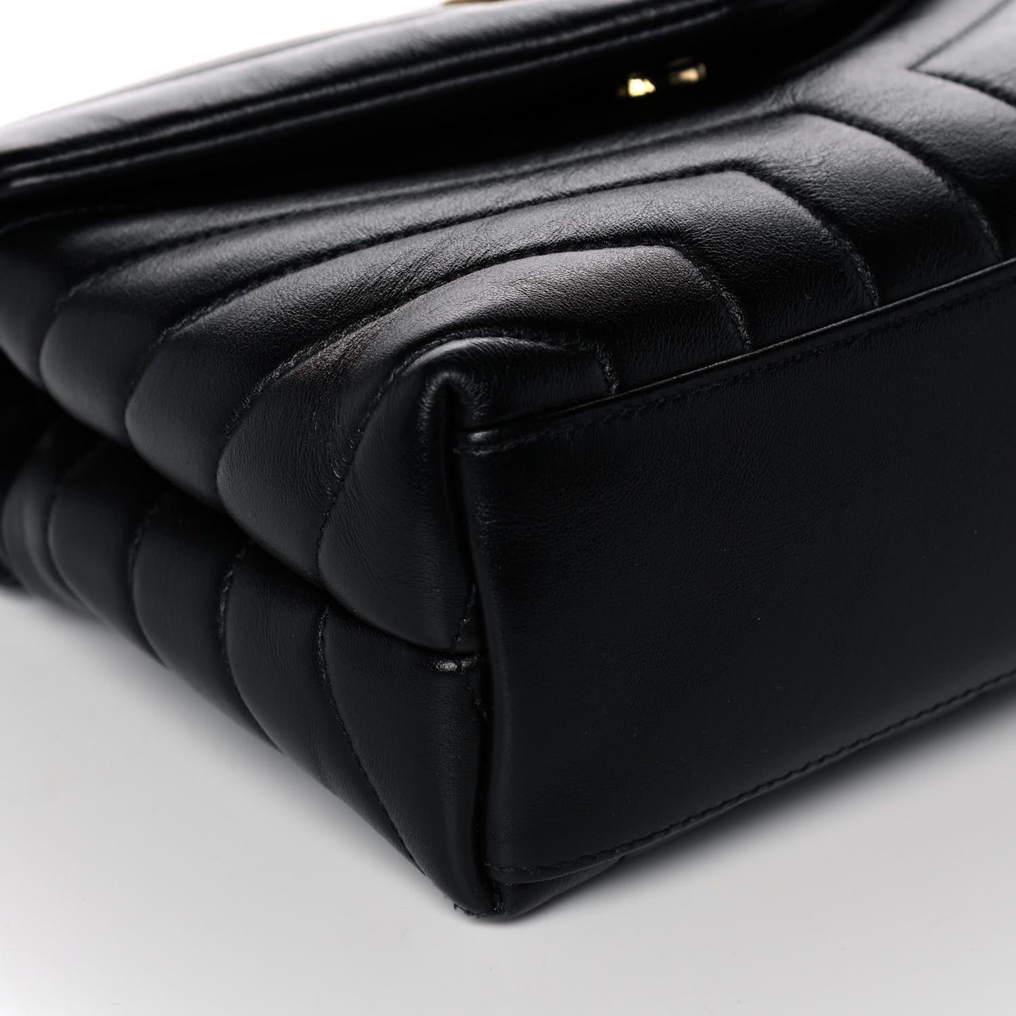 Calfskin Y Quilted Monogram Small Loulou Chain Satchel Black