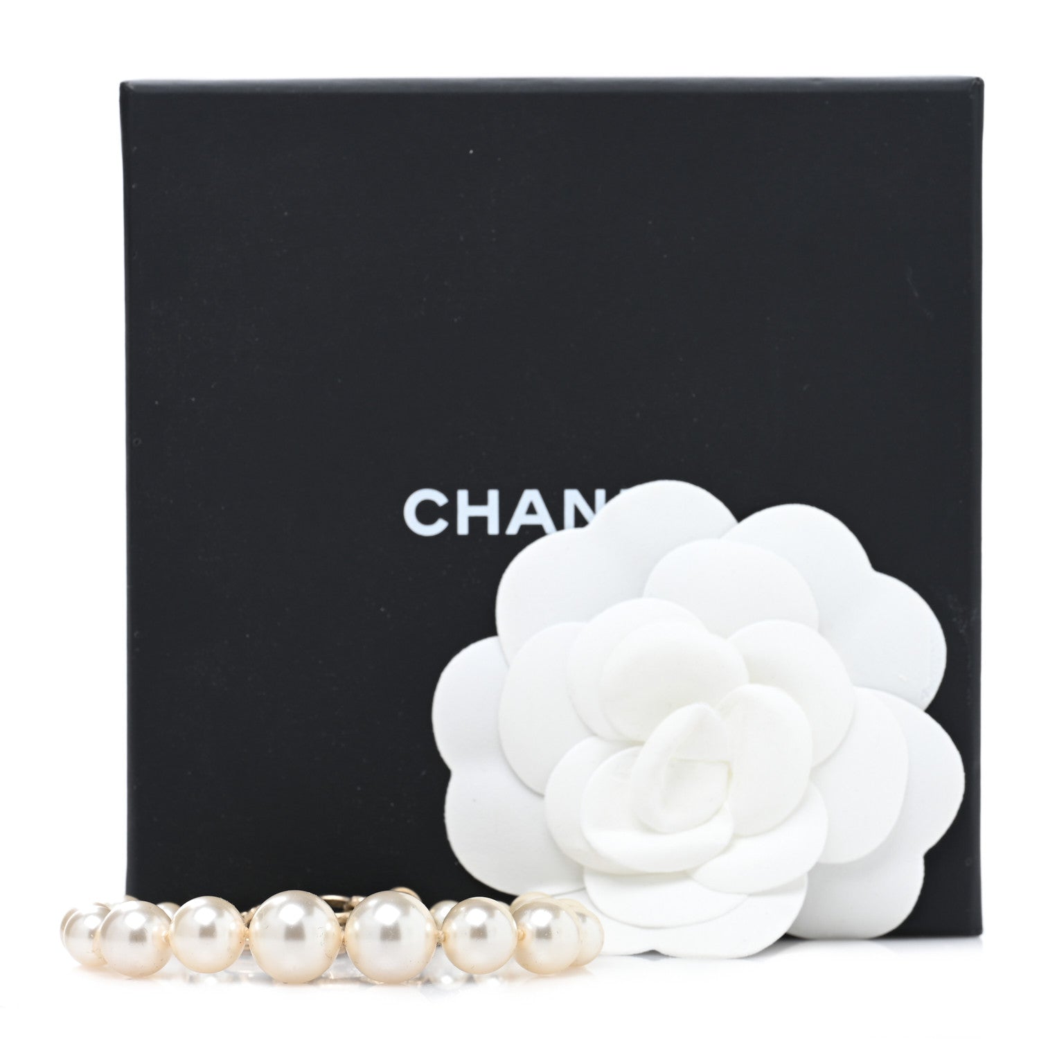 Chanel Graduated Pearl Crystal CC Bracelet Gold 5 of 5